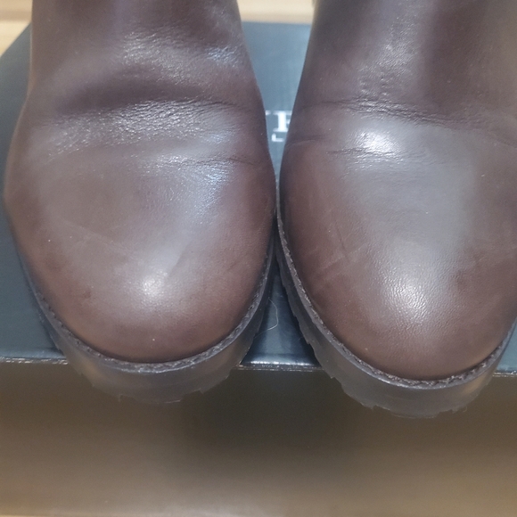 Ralph Lauren Shaley wedge booties espresso brown leather - Picture 4 of 8